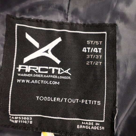 Arctix Toddler Snow Bib Overalls Size 4T Black - Picture 4 of 6